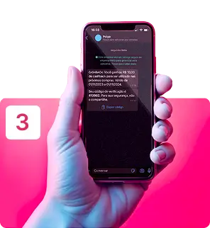 Seu cliente finaliza o pagamento e tem uma experiência fantástica: Em tempo real já recebe o cashback pelo WhatsApp.